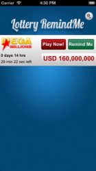 Lottery RemindMe app for iPhone