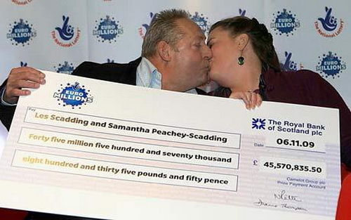 Lottery Winners Les Scadding and Samantha Peachey