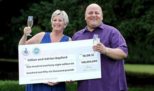 Lottery Winners Gillian and Adrian Bayford